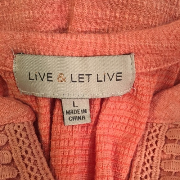 Live & Let Live ruffle cap sleeve peach top - Picture 8 of 9